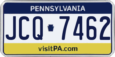 PA license plate JCQ7462