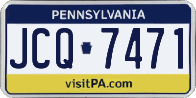 PA license plate JCQ7471