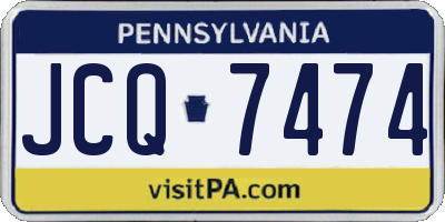 PA license plate JCQ7474