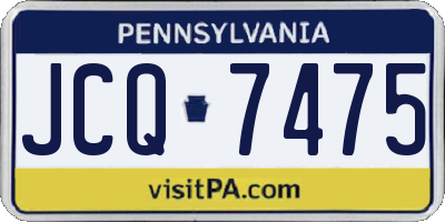 PA license plate JCQ7475