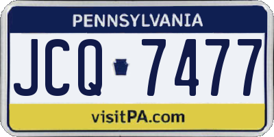 PA license plate JCQ7477