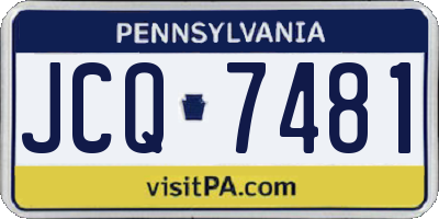 PA license plate JCQ7481