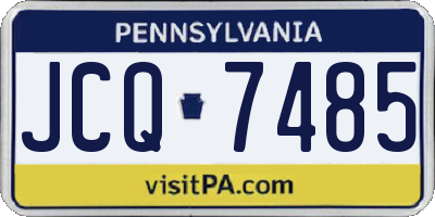PA license plate JCQ7485