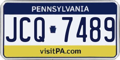 PA license plate JCQ7489