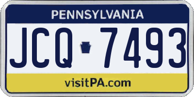 PA license plate JCQ7493