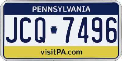 PA license plate JCQ7496