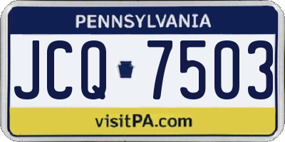 PA license plate JCQ7503