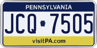 PA license plate JCQ7505