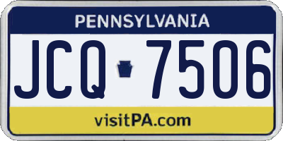PA license plate JCQ7506