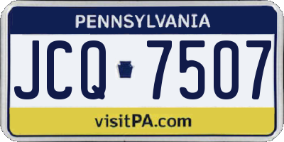 PA license plate JCQ7507