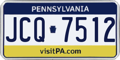 PA license plate JCQ7512