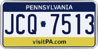 PA license plate JCQ7513