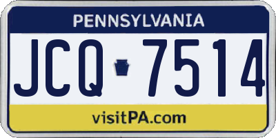 PA license plate JCQ7514