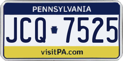 PA license plate JCQ7525