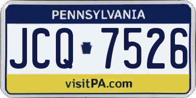 PA license plate JCQ7526