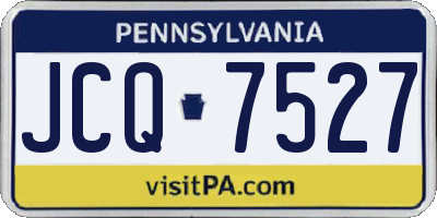 PA license plate JCQ7527