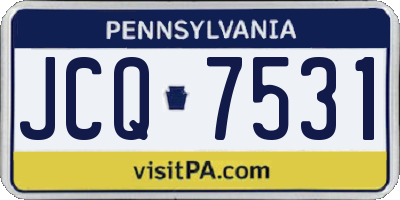 PA license plate JCQ7531
