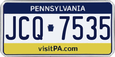 PA license plate JCQ7535