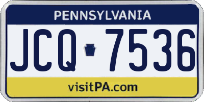 PA license plate JCQ7536