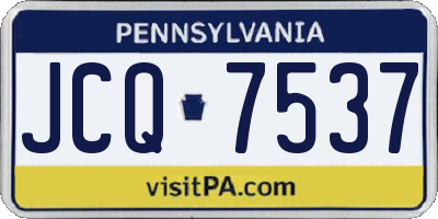 PA license plate JCQ7537