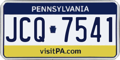 PA license plate JCQ7541