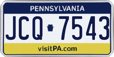 PA license plate JCQ7543