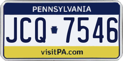 PA license plate JCQ7546