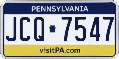 PA license plate JCQ7547