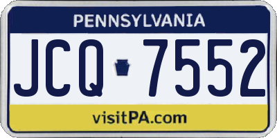 PA license plate JCQ7552