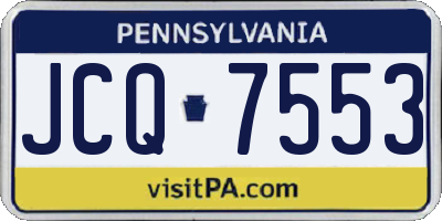PA license plate JCQ7553