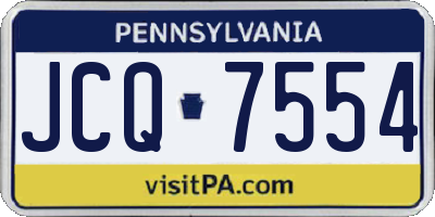 PA license plate JCQ7554