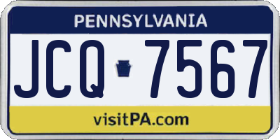 PA license plate JCQ7567