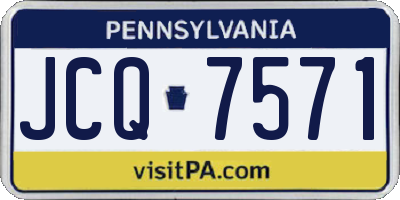 PA license plate JCQ7571