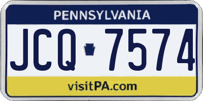 PA license plate JCQ7574
