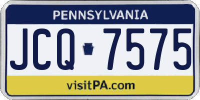 PA license plate JCQ7575