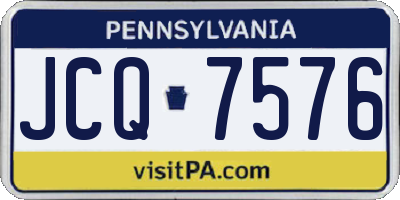 PA license plate JCQ7576