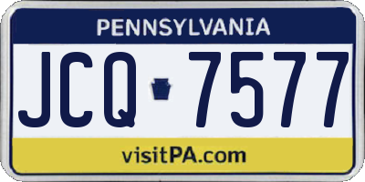 PA license plate JCQ7577