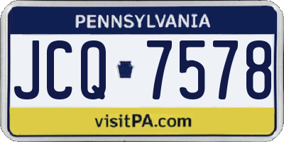 PA license plate JCQ7578