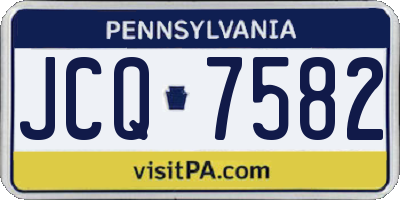 PA license plate JCQ7582