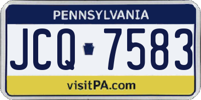 PA license plate JCQ7583