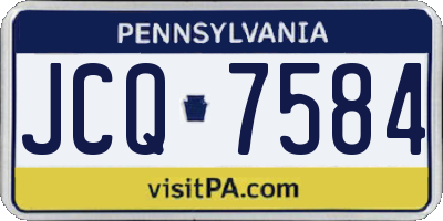 PA license plate JCQ7584