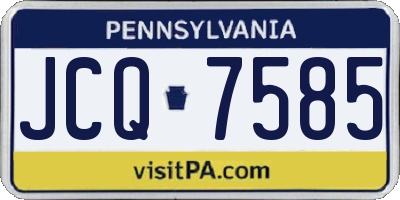 PA license plate JCQ7585