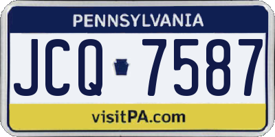 PA license plate JCQ7587
