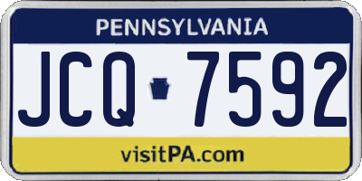 PA license plate JCQ7592