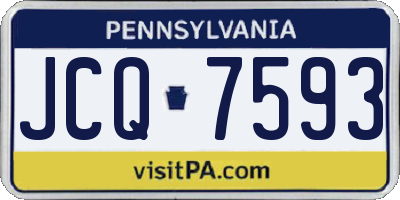 PA license plate JCQ7593