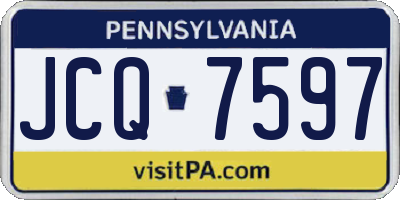 PA license plate JCQ7597