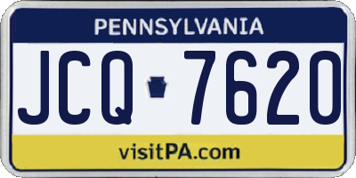 PA license plate JCQ7620