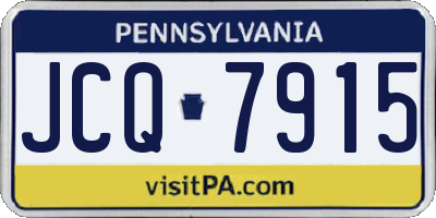 PA license plate JCQ7915