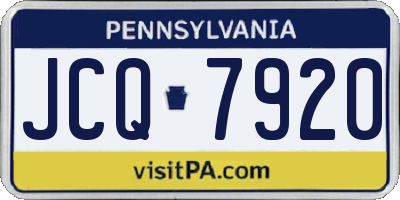 PA license plate JCQ7920