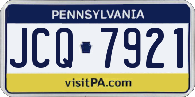 PA license plate JCQ7921